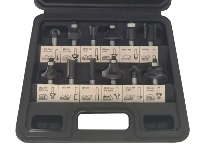 Набор фрезерных долот из 12шт (черная отделка)